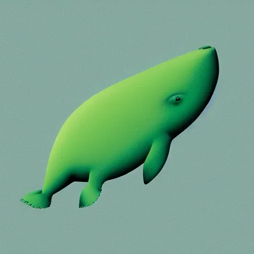 Image similar to a green whale