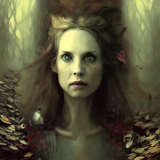 Image similar to portrait of alice in wonderland, painted by seb mckinnon and greg rutkowski