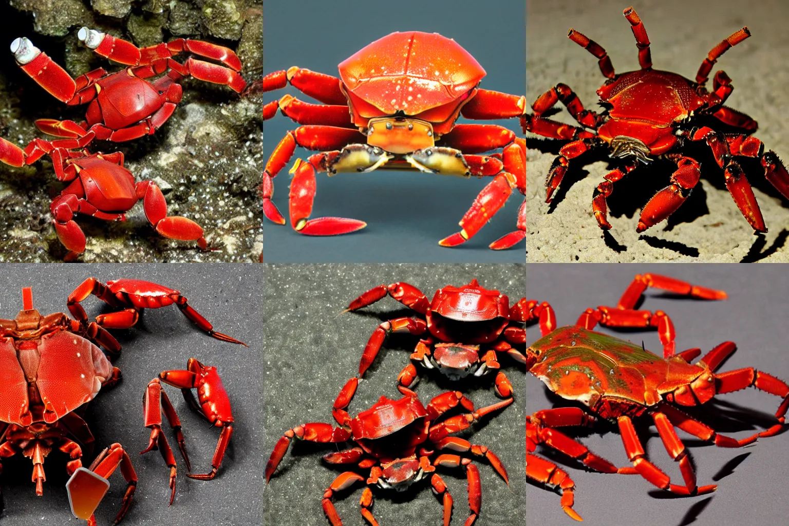 Prompt: Armored crabs with mini guns, photo