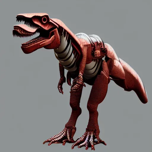 Prompt: anthro mechanical t-rex, photorealistic