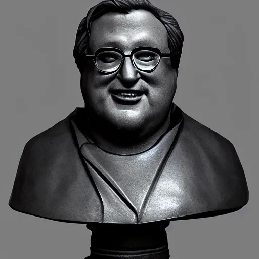 Prompt: gabe newell marmol bust