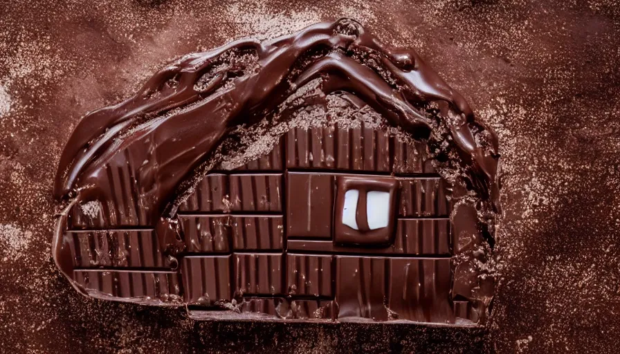 Prompt: House made of melting chocolate ,god rays, incredible lighting, 4k photography award winning,