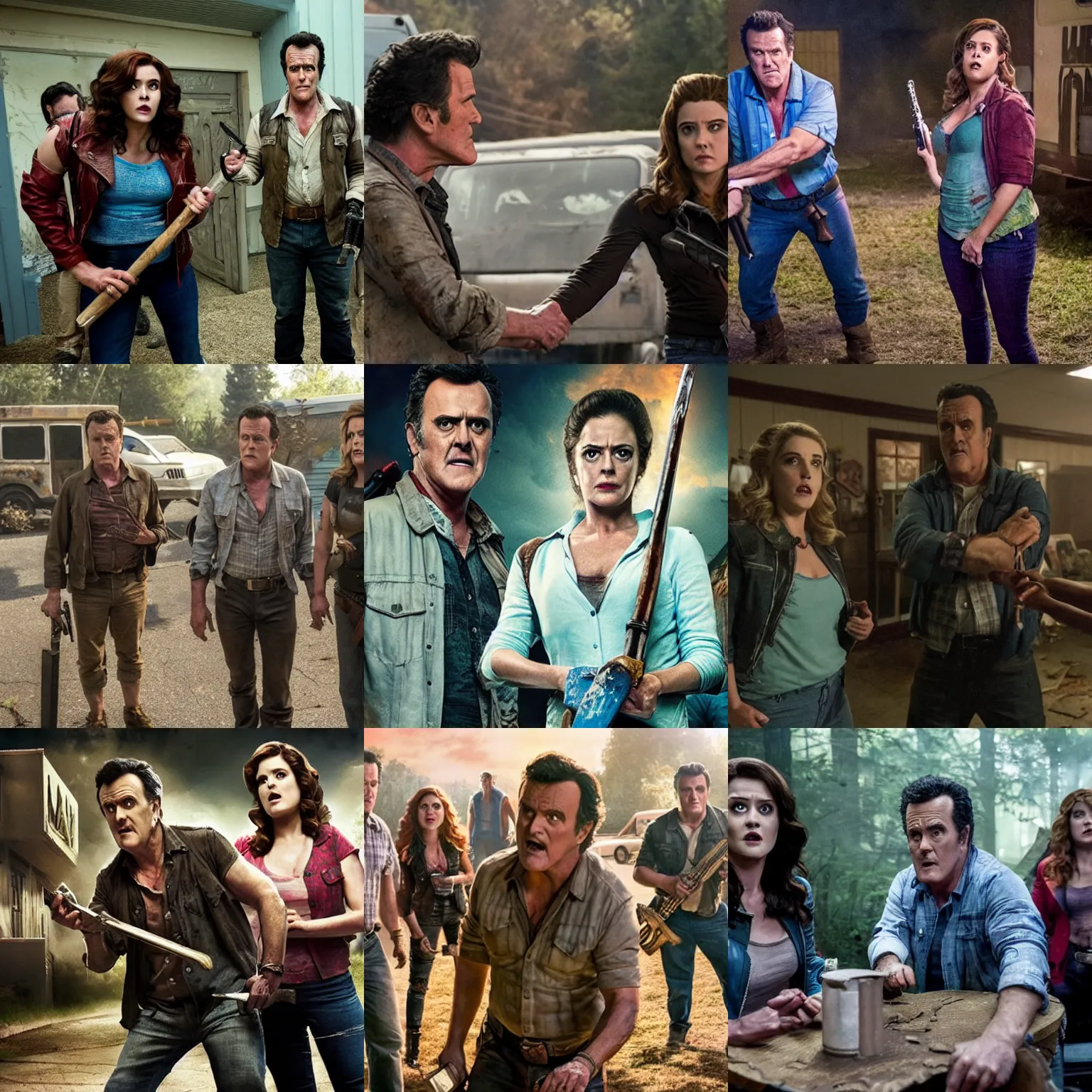 Prompt: a scene from ash vs evil dead ( tv show )