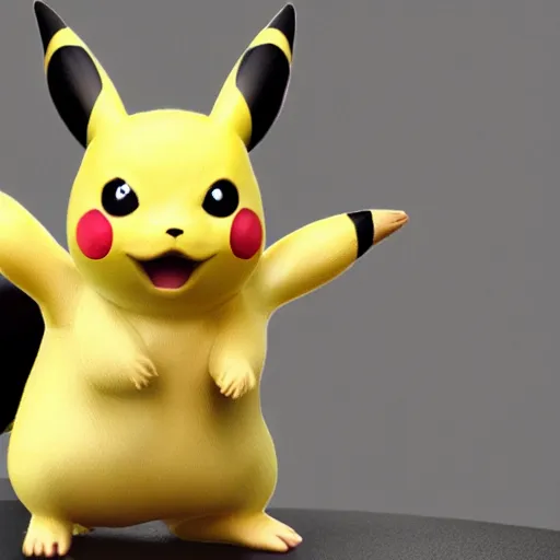 Image similar to photo of a hyper realistic pikachu