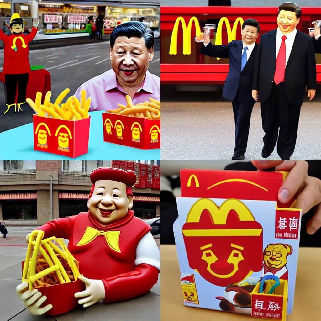 Prompt: xi jinping mcdonald\'s happy meal toy