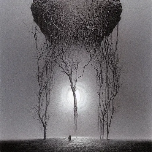 Image similar to Nightmarescape. Zdzisaw Beksinski