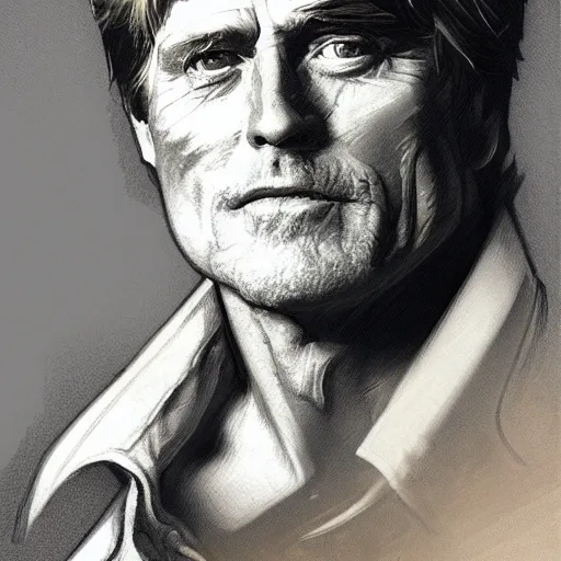 Prompt: painted closeup portrait of robert redford, masculine, young, charming, majestic, athletic, fantasy, intricate, elegant, extremely detailed digital painting, trending artstation, concept art, sharp focus illustration art by alphonse mucha, greg rutkowski, craig mullins