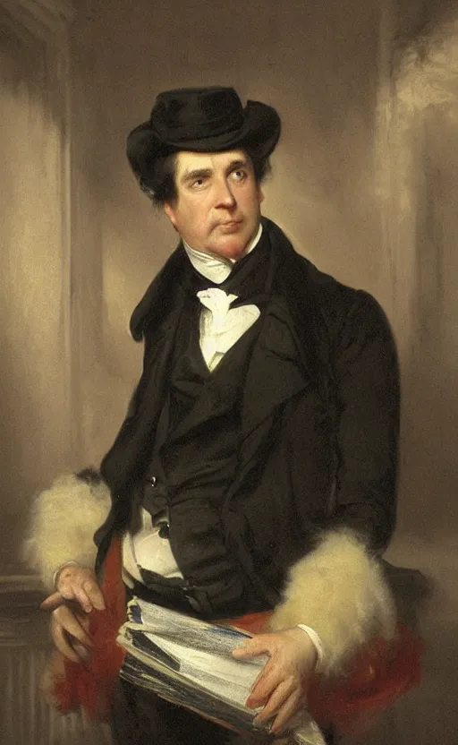 Prompt: official portrait of a victorian politician, detailed face, male, victorian, highly detailed, cinematic lighting, painting by thomas lawrence