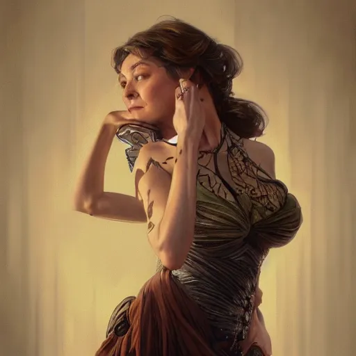 Image similar to ultra realistic illustration, roseanne barr, intricate, elegant, highly detailed, digital painting, artstation, concept art, smooth, sharp focus, illustration, art by artgerm and greg rutkowski and alphonse mucha