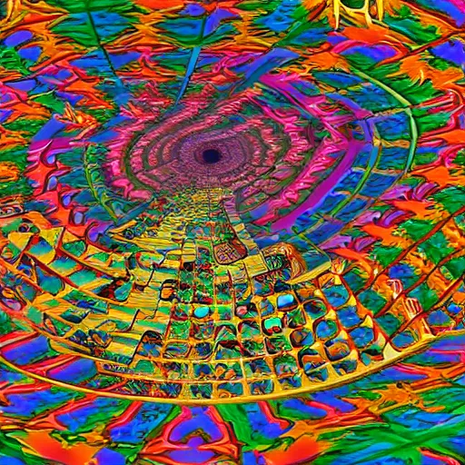 Prompt: a psychedelic kaleidoscope staircase maze coral reef by Studio ghibli, Kentaro Miura, Hiromu Arakawa, Koyoharu Gotouge, Takeshi obata, concept art, golden ratio