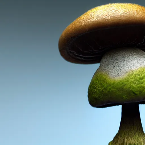 Image similar to a small fairytale mushroom creature, ultra realistic, 8k, octane render