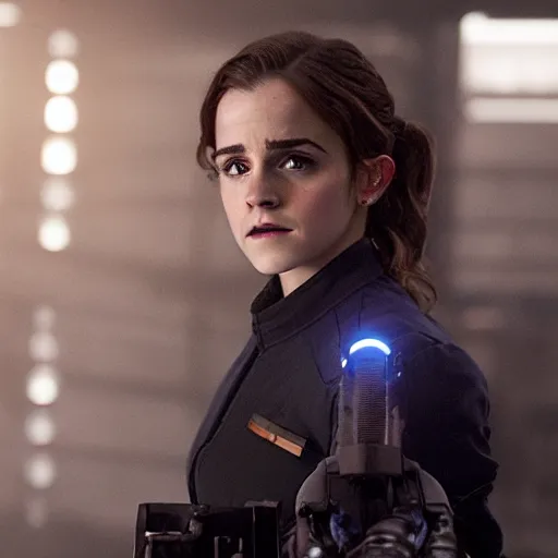 Prompt: Movie still of protomolecule Emma Watson in The Expanse