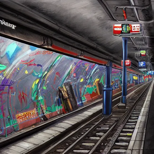 Image similar to new york subway graffiti masterpiece, hyperdetailed, artstation, cgsociety