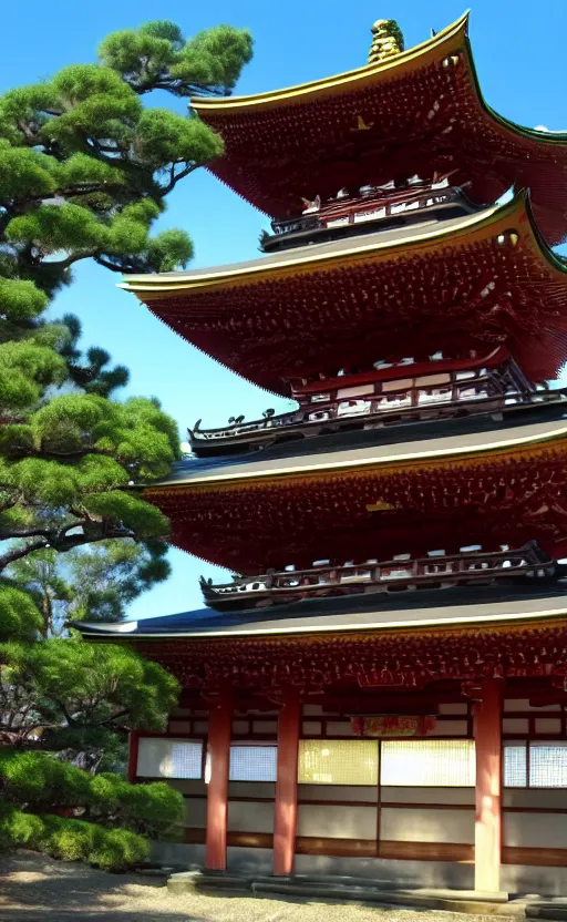 Prompt: infinite tall japanese temple 4 k