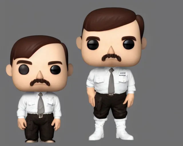 Prompt: full body 3d render for adolf hitler as a funko pop, studio lighting, white background, blender, trending on artstation, 8k, highly detailed