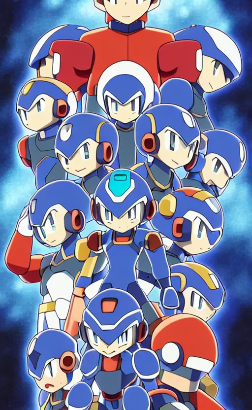 Prompt: a megaman battle network card from 1 9 5 0, illustration, concept art, anime key visual, trending pixiv fanbox, by wlop and greg rutkowski and makoto shinkai and studio ghibli and kyoto animation and ken sugimori, symmetrical facial features, cute digital virus, box art