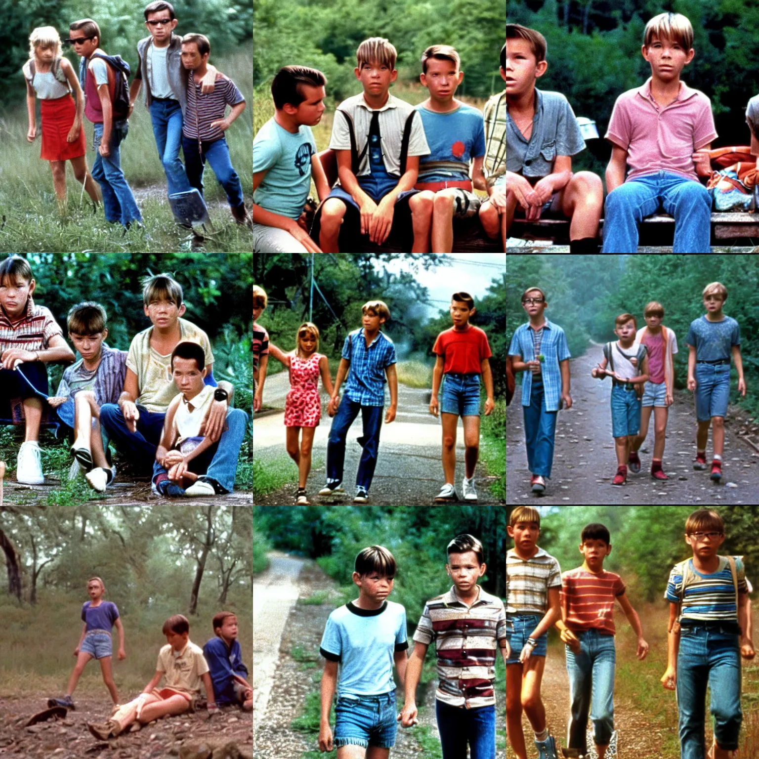 Prompt: a film still from stand by me ( 1 9 8 6 )