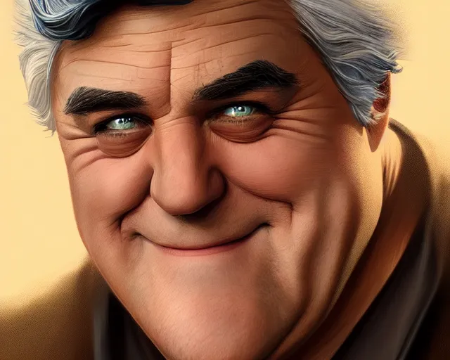 Prompt: close up of jay leno, focus, d & d, intricate, elegant, highly detailed, digital painting, artstation, concept art, matte, sharp focus, illustration, hearthstone, art by artgerm and greg rutkowski and alphonse mucha