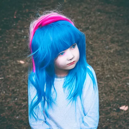 Image similar to little girl with blue hair