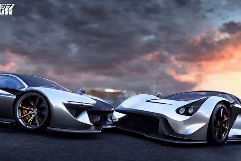 Image similar to photo wallpaper sport car gran turismo 7 forza horizon need for speed fast and furious 5 unreal engine supercar hypercar game concept car octane render, 4 khd 2 0 2 2 3 d cgi rtx style chrome reflexion global illumination ray tracing hdr arstation pixar and disney unreal