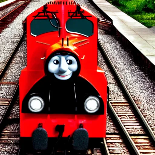 Image similar to red thomas the train going fast