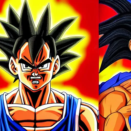 Prompt: ultra realistic portrait painting of barak obama as super saiyan 3 goku, art by akira toriyama, 4 k, dragon ball artstyle, cel shaded, highly detailed, epic lighting