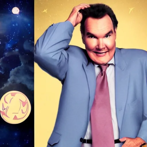 Image similar to Norm MacDonald in a Sailor Moon outfit