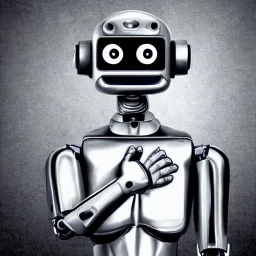 Prompt: a nervous robot giving an acceptance speech after winning an oscar, digital art
