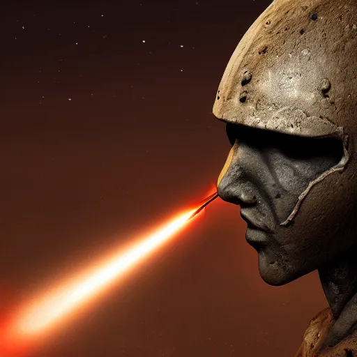 Image similar to anthro planet mars head being stabbed in dark alley, dramatic epic cinematic lighting