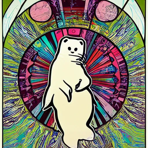 Prompt: baby harp seal illustration, pop art, splash painting, art by geof darrow, ashley wood, alphonse mucha