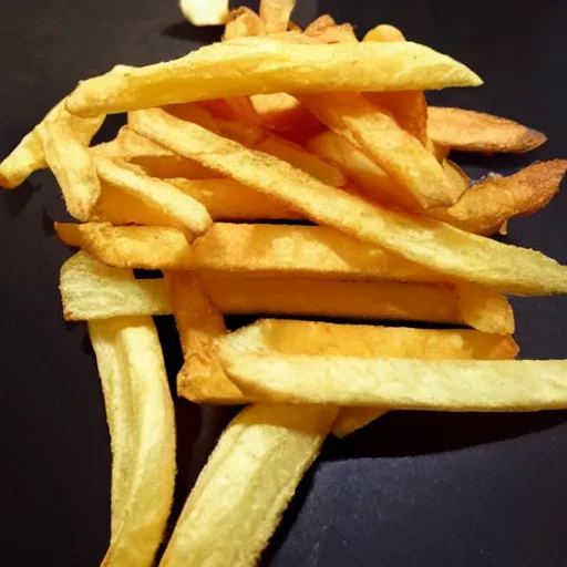 Prompt: photo of [ a single french fry chip ] shaped mixed into stephen fry hybrid intercross mix