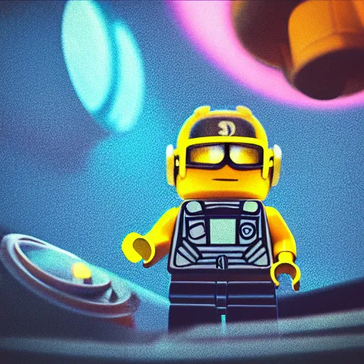 Image similar to lego minion astronaut in the spaceship by goro fujita by beeple, realism, sharp details, cinematic, highly detailed, digital, 3 d, yellow colors