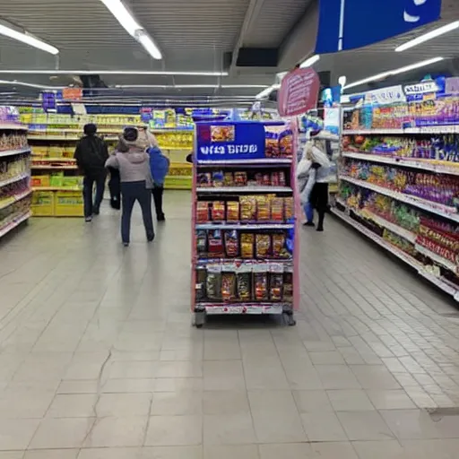 Prompt: riots in LIDL supermarket