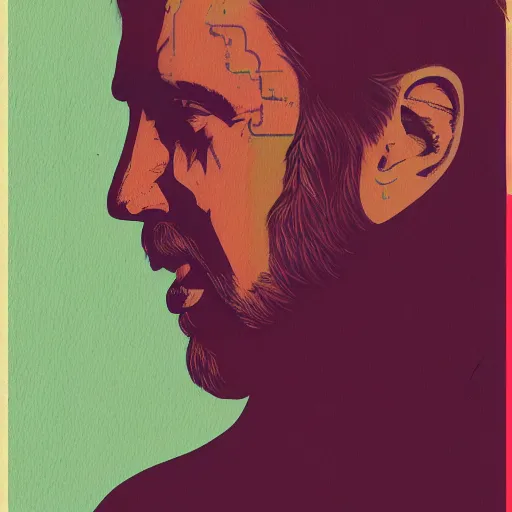 Image similar to nicolas cage profile picture by Sachin Teng , asymmetrical, positive vibes, Organic Painting , digital art, trending on artstation, Matte Painting, geometric shapes, hard edges, realism, graffiti, street art:2 by Sachin Teng:4