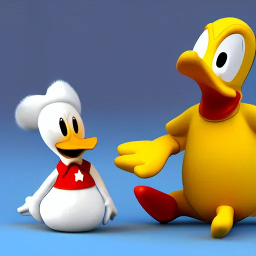 Prompt: 3d render of Donald duck