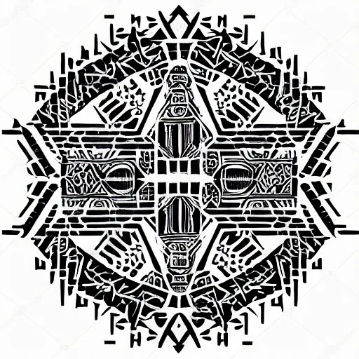 Image similar to symmetric. micro vector tattoo design. minimal, ancient. cuneiform war battle energy hymn