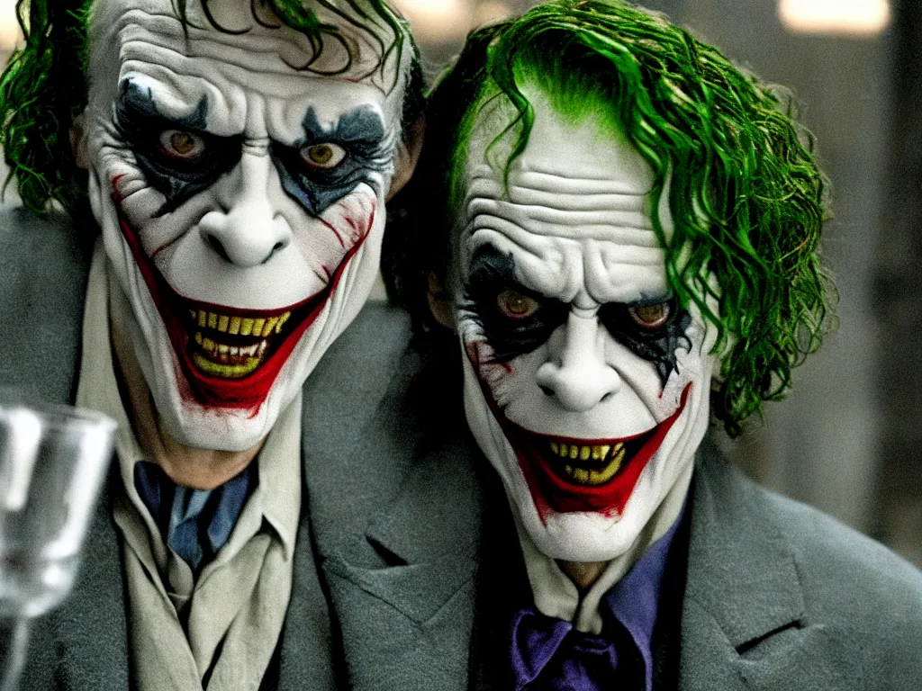 Prompt: film still of christopher lloyd as the joker in the dark knight ( 2 0 0 8 ) movie