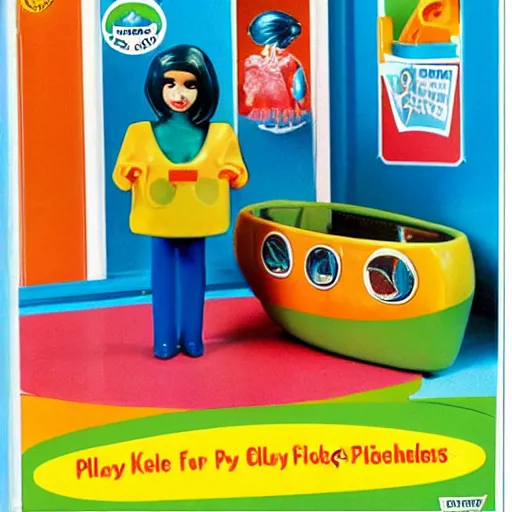 Prompt: playskool fisher price kenner plastic coffin!!!!! funeral home mortician playset 7 0 s!! catalog photo advertising