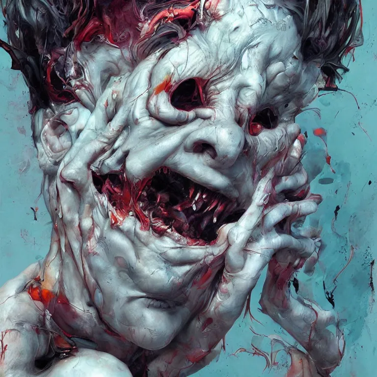 Prompt: screaming demon in the style of adrian ghenie, 3 d render, esao andrews, jenny saville, surrealism, dark art by james jean, ross tran