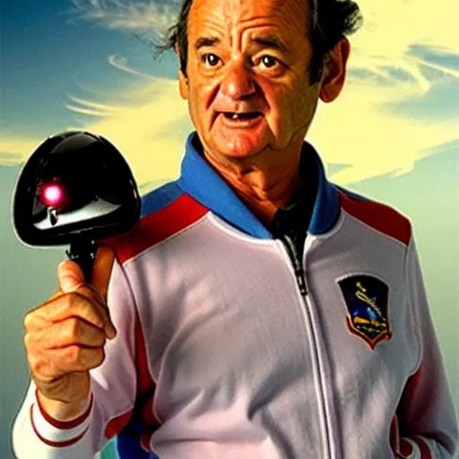 Prompt: bill murray as a starship captain,