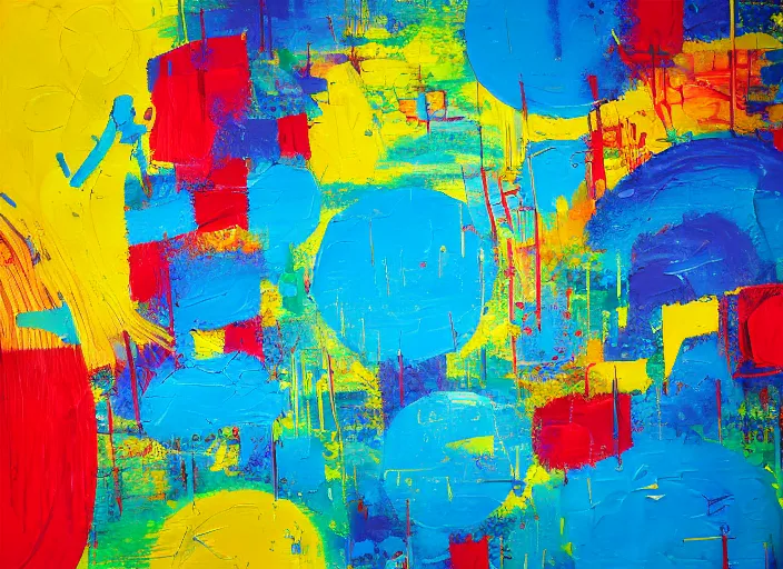 Prompt: bright abstract painting by kufa gate and bradley eastman