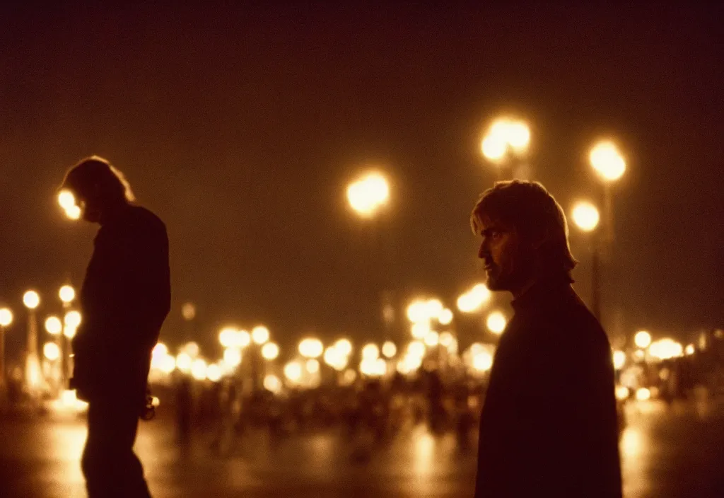 Prompt: jamie lannister, cinestill, lomo, bokeh, out of focus, night, dramatic lighting