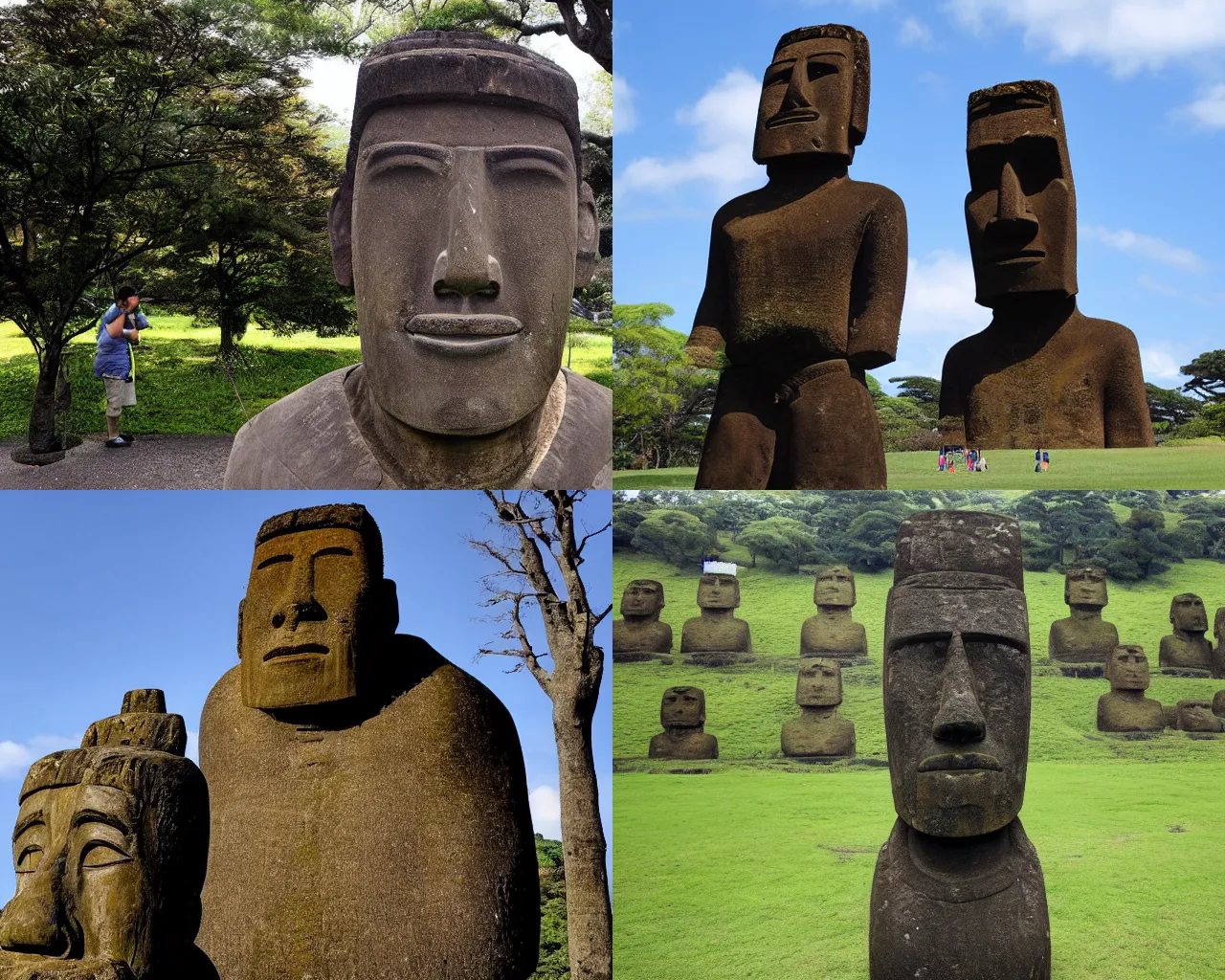 Prompt: A moai statue of Shinzo Abe