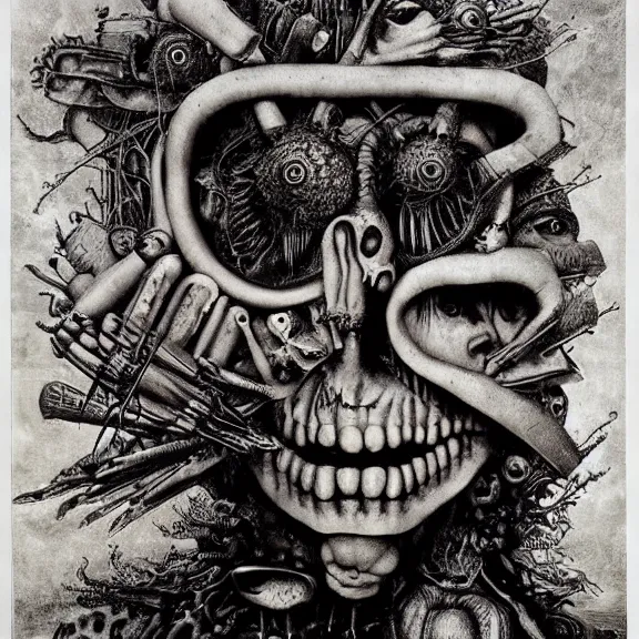 Image similar to post - punk new age album cover, asymmetrical design, magic, apocalypse, psychedelic, highly detailed, black white pink, magic, giger h. r., giuseppe arcimboldo