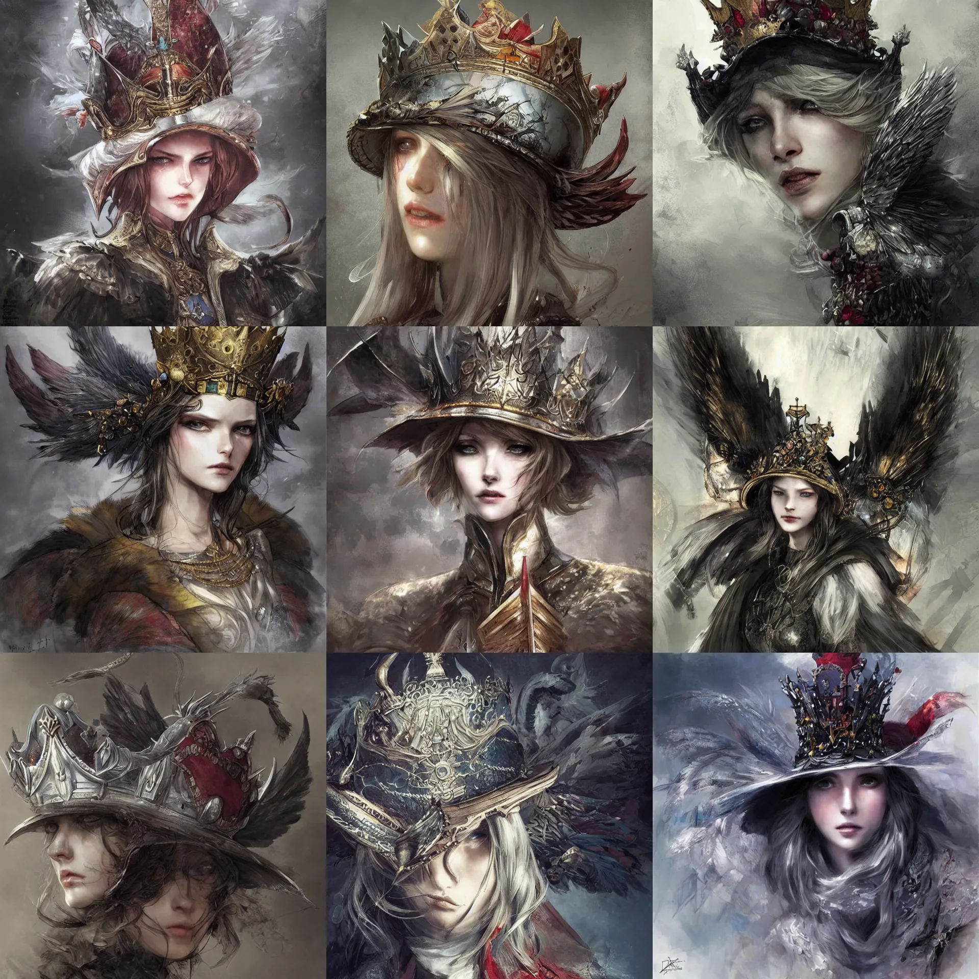 Prompt: the official hat of the mysterious east, the crown is very high, and two hat wings are extended on both sides of the hat hd artwork by akihiko yoshida artwork by aleksi briclot