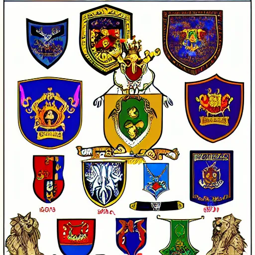 Prompt: 9 0 s website with hundreds of heraldry crests