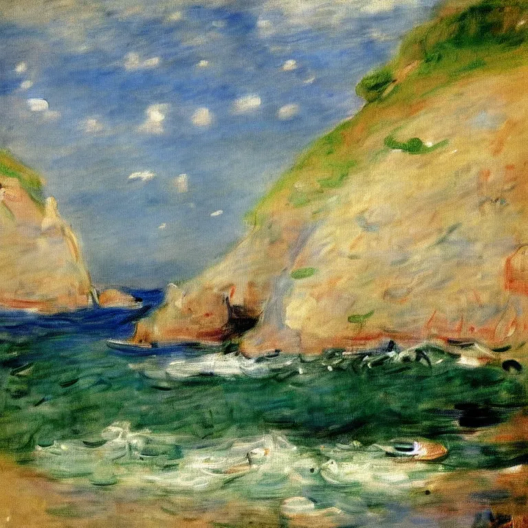 Image similar to a master painting of sea caves, sharp focus, very detaied, by berthe morisot