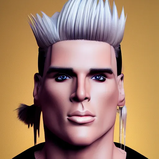 Image similar to vanilla ice but his hair is made out of ice cream vanilla ice cream his hair is completely made out of vanilla vanilla ice cream, realistic, hyperrealistic, ultra realistic, real, real world, highly detailed, very detailed, extremely detailed, intricate details, 8 k resolution, hd quality
