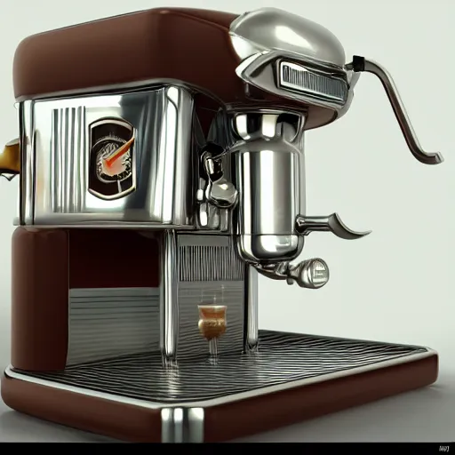 Prompt: Art Deco architecture espresso machine in a Norman Rockwell world, 8K HD octane render