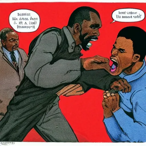 Image similar to fight between black person and lenin